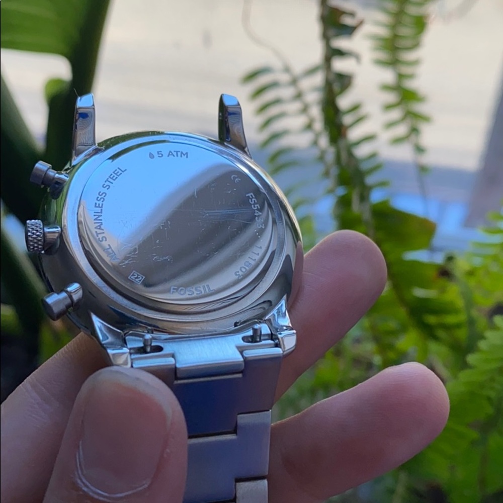 Fossil watch, Silver, blues hands & dials. - Picture 5 of 6